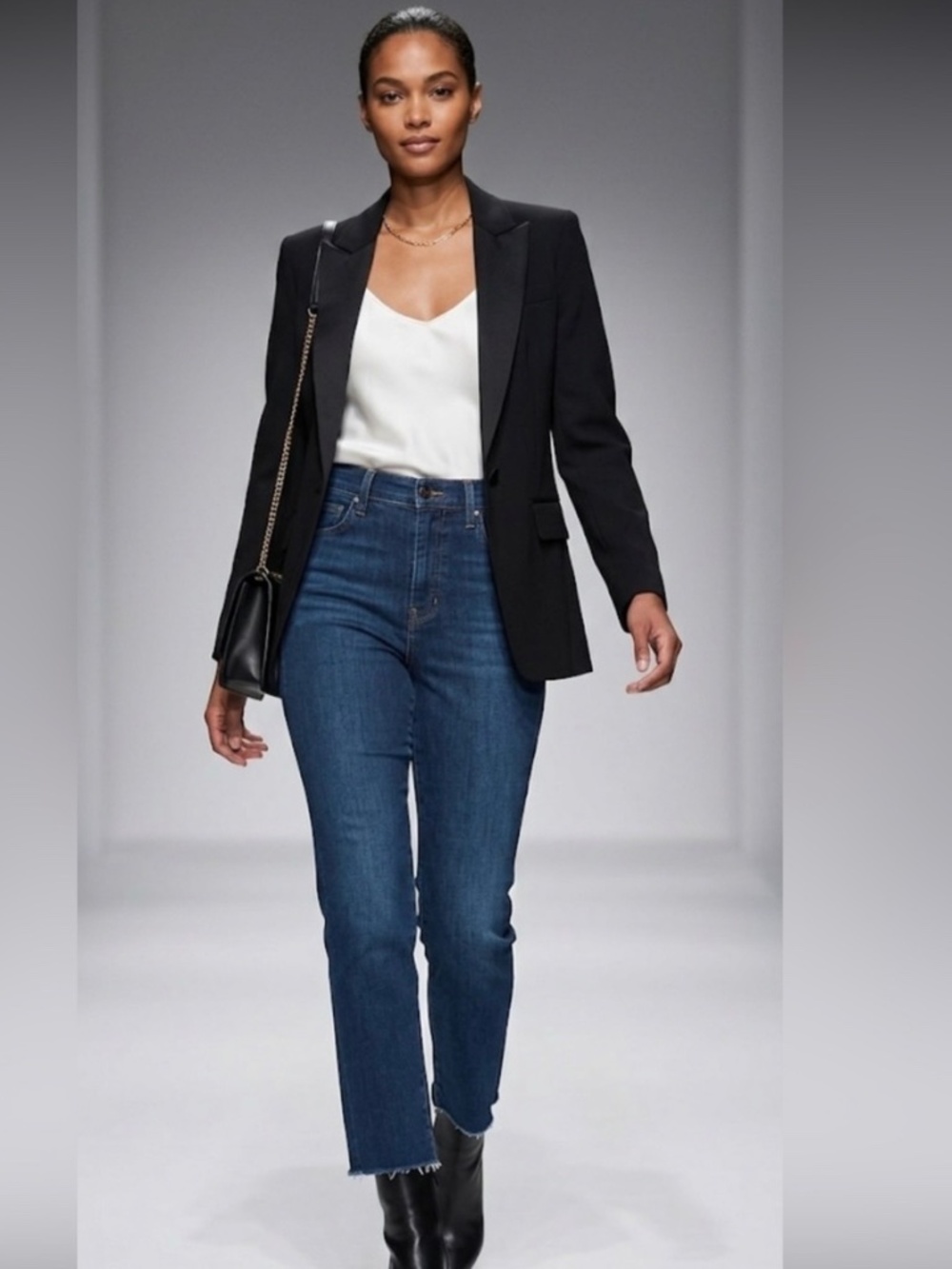 Veronica Beard Bright Blue Dark Wash Ryleigh Slim Straight High Rise Jeans